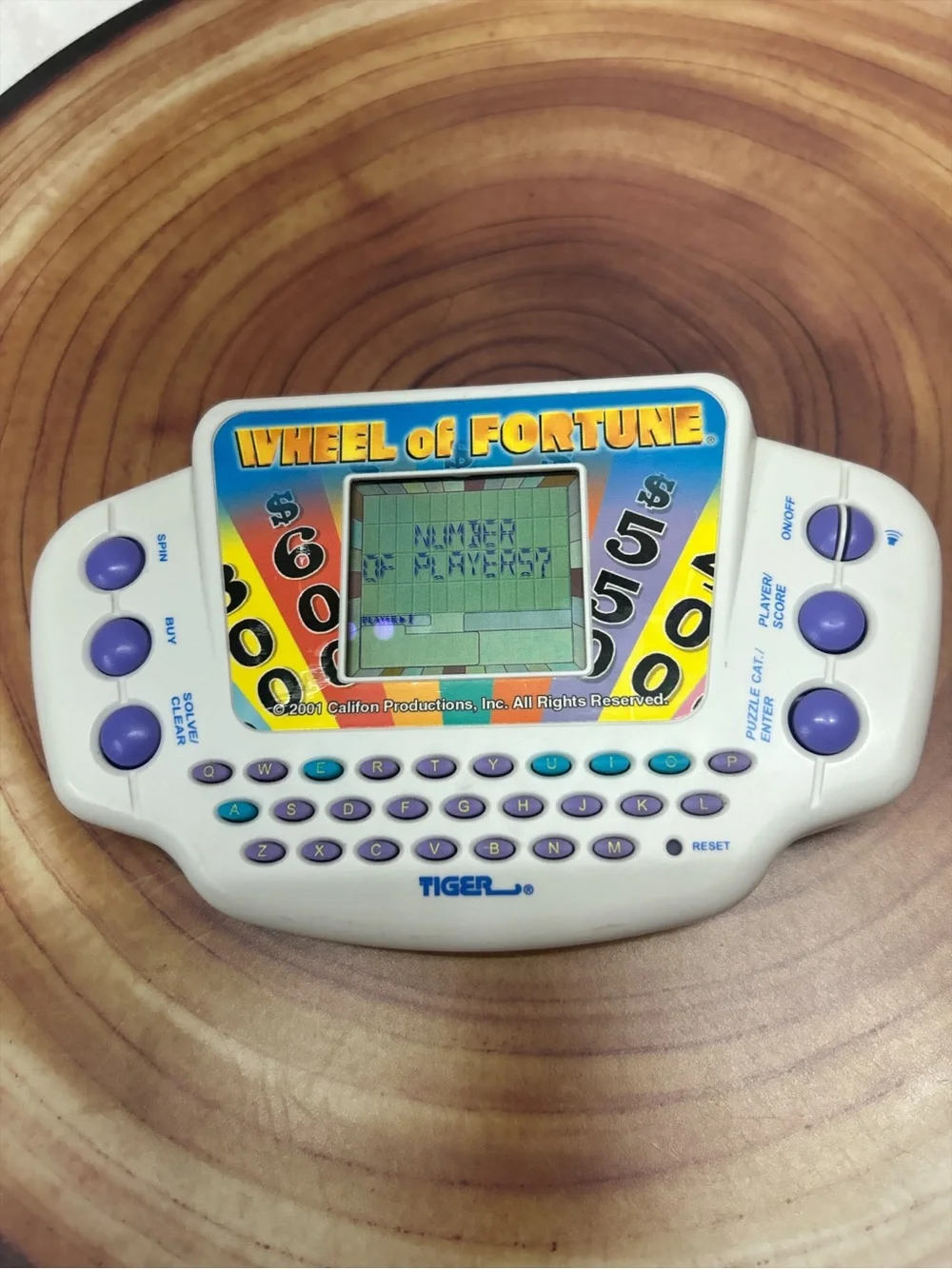 Vintage 2001 Tiger Wheel of Fortune Handheld Electronic Game Cartridge Tested